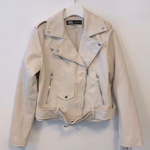 NWT Zara Faux Leather Moto Jacket